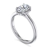 Aldon - 14K White Gold Oval Halo Diamond Engagement Ring - 0.08 ct