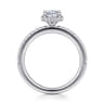 Allesia - 14K White Gold Oval Cut Hidden Halo Diamond Engagement Ring - 0.25 ct