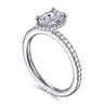 Allesia - 14K White Gold Oval Cut Hidden Halo Diamond Engagement Ring - 0.25 ct