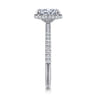 Allesia - 14K White Gold Oval Cut Hidden Halo Diamond Engagement Ring - 0.25 ct