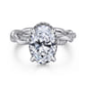 Ama - 14K White Gold Oval Halo Diamond Engagement Ring - 0.3 ct