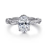 Ama - 14K White Gold Oval Halo Diamond Engagement Ring - 0.25 ct