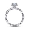 Ama - 14K White Gold Oval Halo Diamond Engagement Ring - 0.25 ct