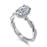 Ama - 14K White Gold Oval Halo Diamond Engagement Ring - 0.25 ct