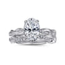 Ama - 14K White Gold Oval Halo Diamond Engagement Ring - 0.25 ct