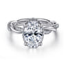 Ama - 14K White Gold Oval Halo Diamond Engagement Ring - 0.28 ct