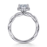 Ama - 14K White Gold Oval Halo Diamond Engagement Ring - 0.28 ct
