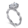 Ama - 14K White Gold Oval Halo Diamond Engagement Ring - 0.28 ct