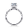Adeena - 14K White Gold Oval Hidden Halo Diamond Engagement Ring - 0.35 ct
