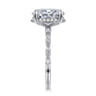 Adeena - 14K White Gold Oval Hidden Halo Diamond Engagement Ring - 0.35 ct