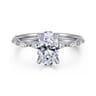 Adeena - 14K White Gold Oval Hidden Halo Diamond Engagement Ring - 0.3 ct
