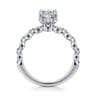 Adeena - 14K White Gold Oval Hidden Halo Diamond Engagement Ring - 0.3 ct