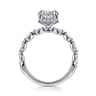 Adeena - 14K White Gold Oval Hidden Halo Diamond Engagement Ring - 0.3 ct