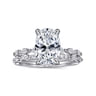 Adeena - 14K White Gold Oval Hidden Halo Diamond Engagement Ring - 0.3 ct