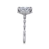 Adeena - 14K White Gold Oval Hidden Halo Diamond Engagement Ring - 0.3 ct