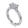 Sandi - 14K White Gold East West Oval Diamond Engagement Ring - 0.11 ct