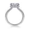 Sandi - 14K White Gold East West Oval Diamond Engagement Ring - 0.12 ct