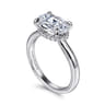 Sandi - 14K White Gold East West Oval Diamond Engagement Ring - 0.12 ct