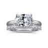 Sandi - 14K White Gold East West Oval Diamond Engagement Ring - 0.12 ct