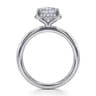 Bonnie - 14K White Gold Oval Hidden Halo Diamond Engagement Ring - 0.12 ct