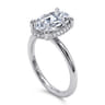 Bonnie - 14K White Gold Oval Hidden Halo Diamond Engagement Ring - 0.12 ct