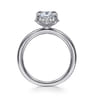 Bonnie - 14K White Gold Oval Hidden Halo Diamond Engagement Ring - 0.11 ct