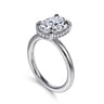 Bonnie - 14K White Gold Oval Hidden Halo Diamond Engagement Ring - 0.11 ct