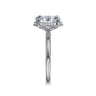 Bonnie - 14K White Gold Oval Hidden Halo Diamond Engagement Ring - 0.11 ct