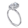 Seattle - 14K White Gold Oval Hidden Halo Diamond Engagement Ring - 0.11 ct