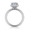 Seattle - 14K White Gold Oval Hidden Halo Diamond Engagement Ring - 0.13 ct