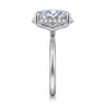 Seattle - 14K White Gold Oval Hidden Halo Diamond Engagement Ring - 0.13 ct