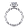 Seattle - 14K White Gold Oval Hidden Halo Diamond Engagement Ring - 0.11 ct