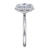 Seattle - 14K White Gold Oval Hidden Halo Diamond Engagement Ring - 0.11 ct