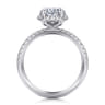Suede - 14K White Gold Oval Hidden Halo Diamond Engagement Ring - 0.3 ct