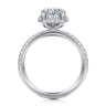 Suede - 14K White Gold Oval Hidden Halo Diamond Engagement Ring - 0.3 ct