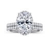 Suede - 14K White Gold Oval Hidden Halo Diamond Engagement Ring - 0.3 ct