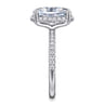 Suede - 14K White Gold Oval Hidden Halo Diamond Engagement Ring - 0.3 ct
