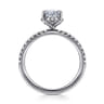 Suede - 14K White Gold Oval Hidden Halo Diamond Engagement Ring - 0.3 ct
