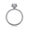 Suede - 14K White Gold Oval Hidden Halo Diamond Engagement Ring - 0.3 ct
