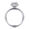 Suede - 14K White Gold Oval Hidden Halo Diamond Engagement Ring - 0.3 ct