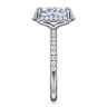 Suede - 14K White Gold Oval Hidden Halo Diamond Engagement Ring - 0.3 ct