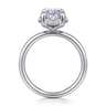 Symphony - 14K White Gold Oval Hidden Halo Diamond Engagement Ring - 0.13 ct