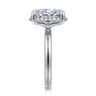 Symphony - 14K White Gold Oval Hidden Halo Diamond Engagement Ring - 0.13 ct