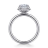 Symphony - 14K White Gold Oval Hidden Halo Diamond Engagement Ring - 0.11 ct