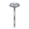 Symphony - 14K White Gold Oval Hidden Halo Diamond Engagement Ring - 0.11 ct