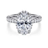 Talisa - 14K White Gold Oval Hidden Halo Diamond Engagement Ring - 0.5 ct
