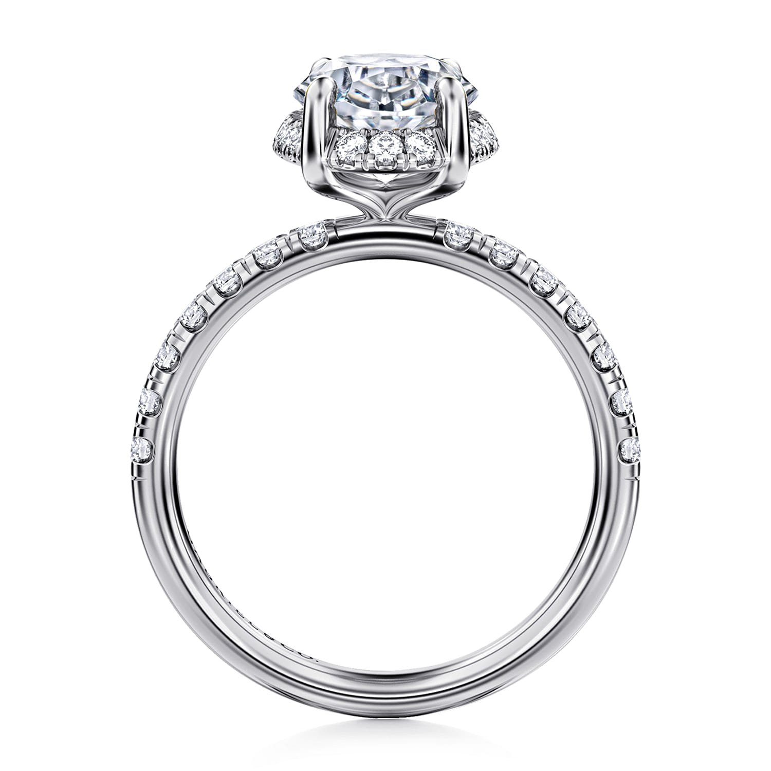 Talisa - 14K White Gold Oval Hidden Halo Diamond Engagement Ring - 0.5 ct - Shot 2