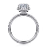 Talisa - 14K White Gold Oval Hidden Halo Diamond Engagement Ring - 0.5 ct