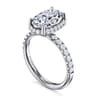 Talisa - 14K White Gold Oval Hidden Halo Diamond Engagement Ring - 0.5 ct