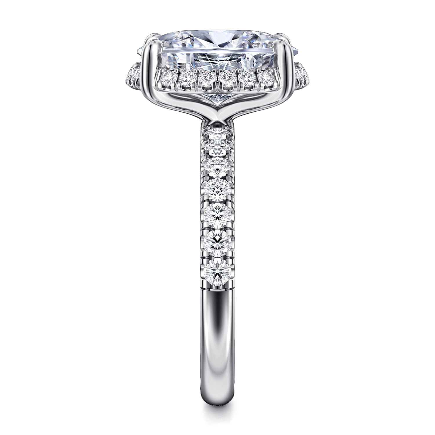 Talisa - 14K White Gold Oval Hidden Halo Diamond Engagement Ring - 0.5 ct - Shot 4